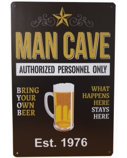 Man Cave est 1976 reclamebord