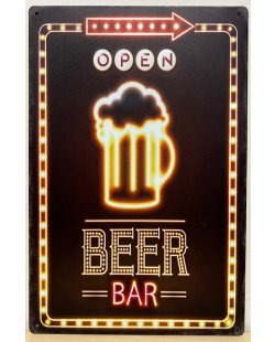 Open beer Bar reclamebord