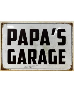 Papa's Garage reclamebord