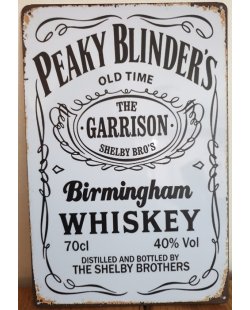 Peaky Blinders Whiskey wit reclamebord