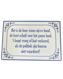 Reclamebord Het is de boer 30x20