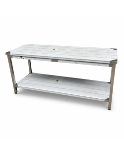 Showroom model RVS Werktafel 1900(b) x 900(h) x 600(d) mm - met onderschap