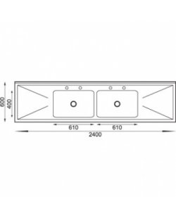 RVS Spoeltafel 2400x600x900