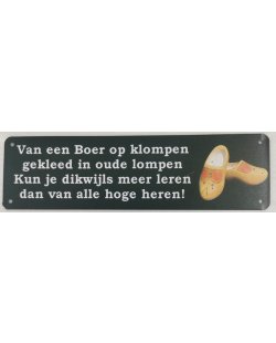 Van een boer op klompen reclamebord