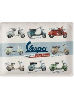 Vespa a small car reclamebord