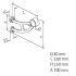 Armsteun/voetsteun Messing 40 mm