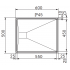 RVS Glazenblad Franke ST-GL60 maatvoering