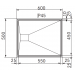 RVS Glazenblad Franke ST-GL60 maatvoering