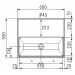 RVS Tapblad Franke ST-TB60 maattekening