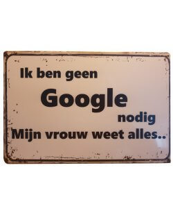 Geen Google nodig reclamebord