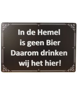 In de hemel geen bier reclamebord