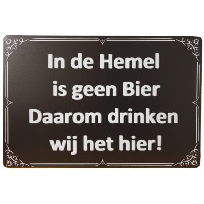 In de hemel geen bier reclamebord