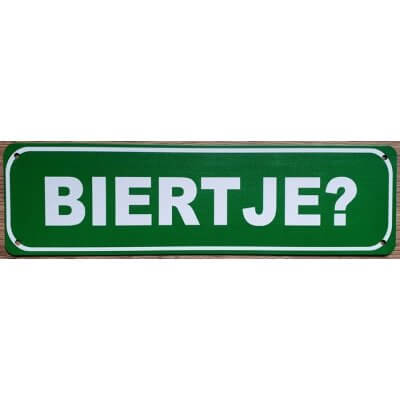 Reclamebord: Biertje?