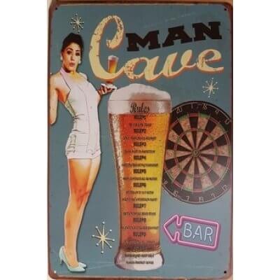 Man cave bier rules reclamebord