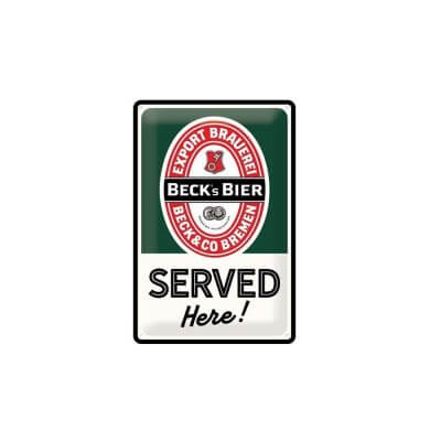 Beck's served here reclamebord relief