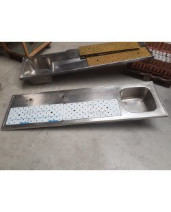 Occasion - RVS Spoeltapblad 2000 x 550 mm bak rechts