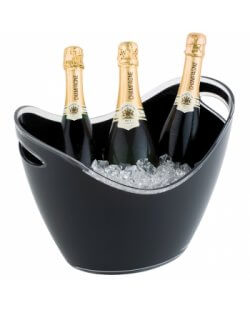 Champagne bowl zwart groot