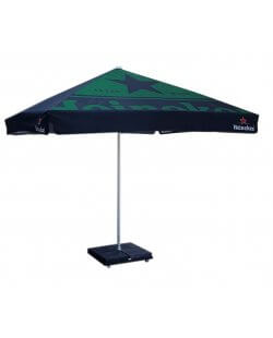 Te huur: Heineken parasol met voet