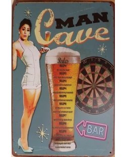 Man cave bier rules reclamebord