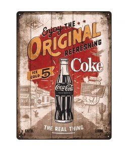 Enjoy the original refreshing coke reclamebord