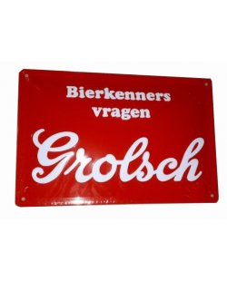 Grolsch reclamebord bierkenners relief 