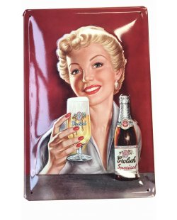 Grolsch reclamebord met vrouw relief