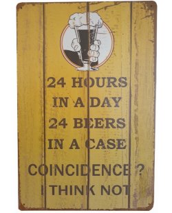 24 hours 24 beer Reclamebord