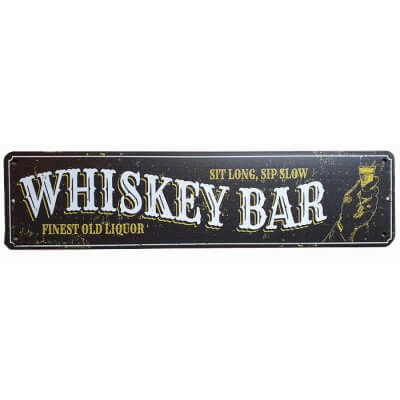 Whiskey bar finest old liquor reclamebord