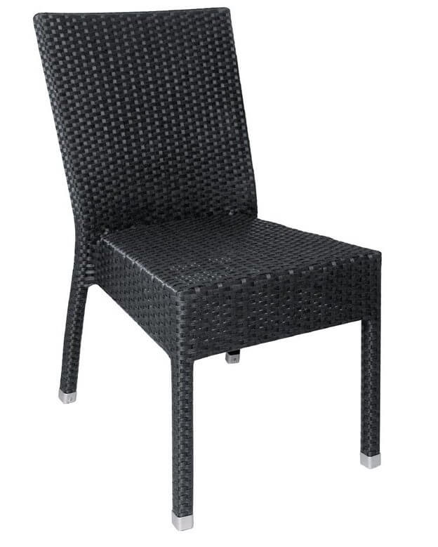 Won de eerste Pasen Kunststof rotan terrasstoel zwart (per 4) – Scherp geprijsd bij Horeca J&P