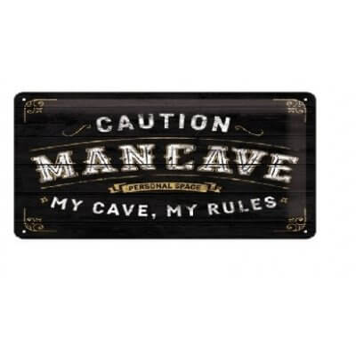 Caution mancave reclamebord