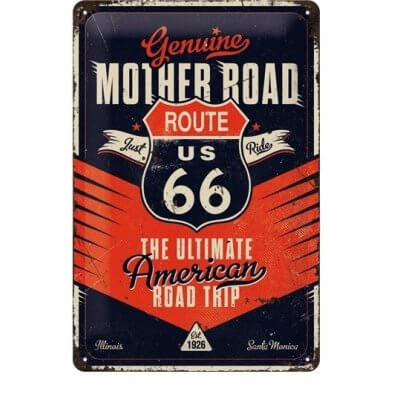 Mother road route 66 reclamebord