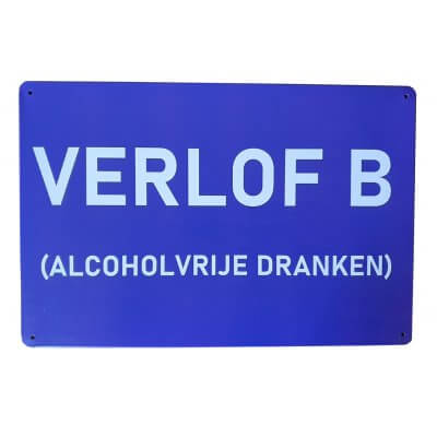 Verlof B reclamebord 