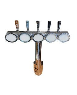 Occasion - Tapzuil 5 kraans chrome met spoelkruis