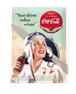 Coca Cola Takes Wings Lady reclamebord