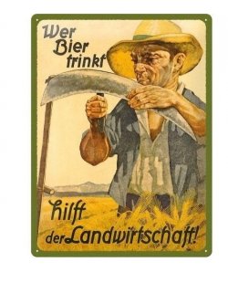 Wer Bier trinkt hilft der Landwirtschaft reclamebord